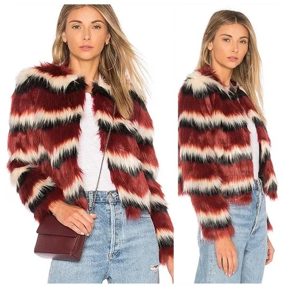 NWT MAJORELLE Luka Faux Fur Coat in Sequoia, Size Small - Picture 12 of 12